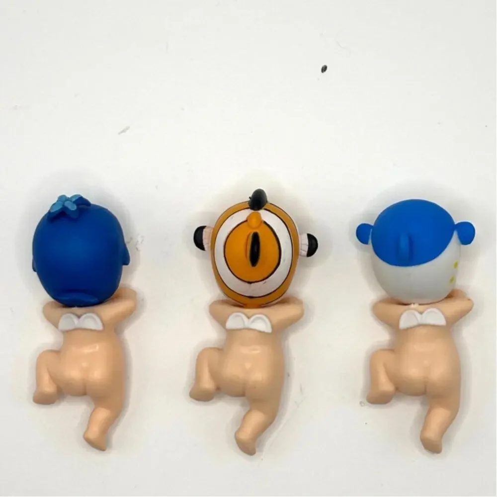 Set of 3 New Unbranded Kewpie/Angel Hipper Figures, Whale, Clownfish, Blowfish